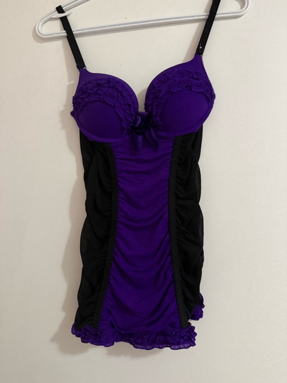 Purple & Black Lace Chemise Slip - Women's Intimates